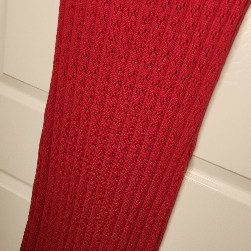 VTG MODA INT'L Red Knit Short Sleeve Scalloped Neckline Midi Dress Size S - Picture 9 of 15